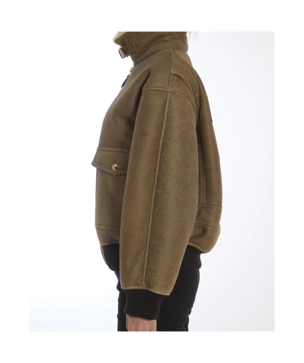 Long-Sleeved Leather Jacket