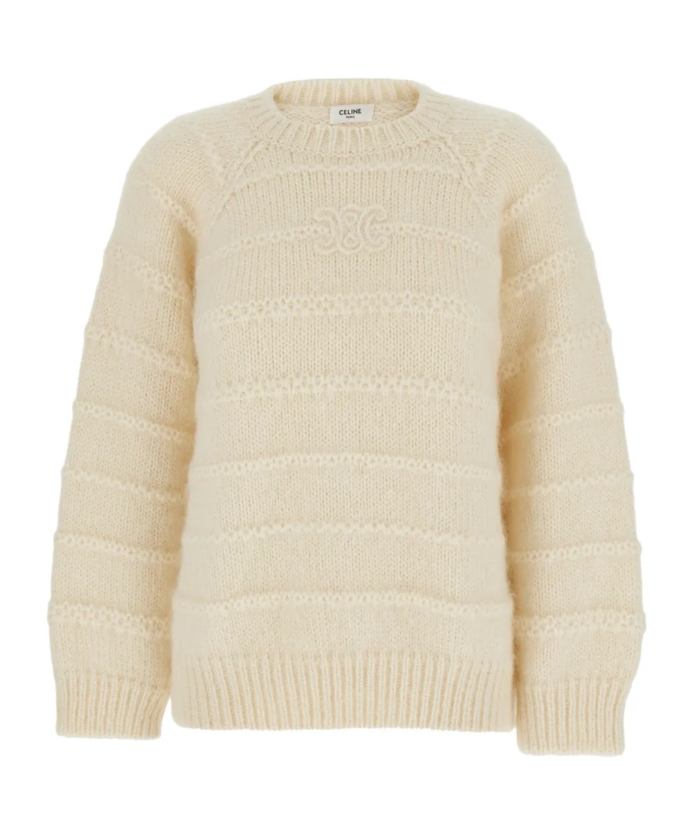 Triomphe Crew Neck Sweater In Mohair And Silk