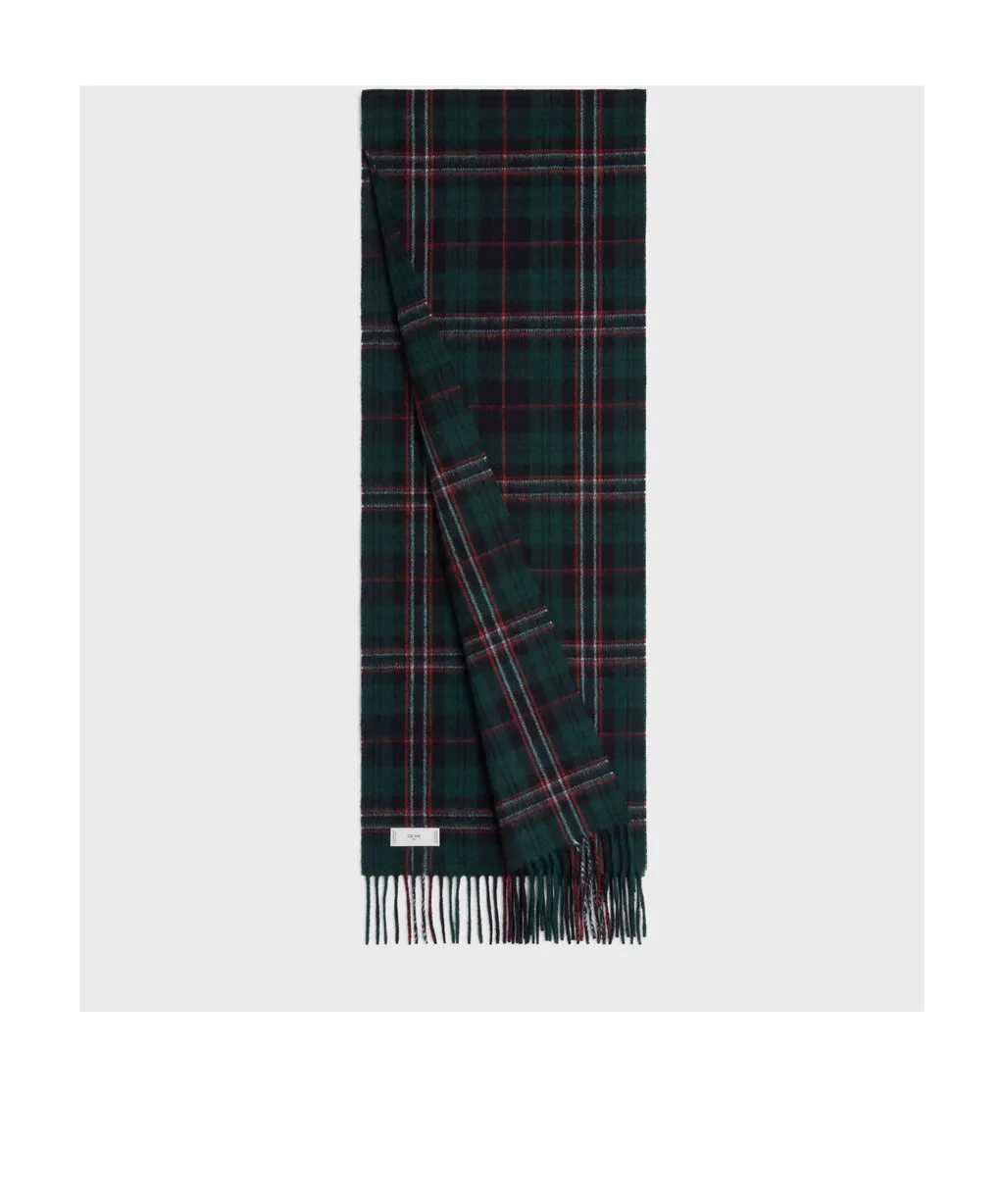 Triomphe Scarf In Check Cashmere