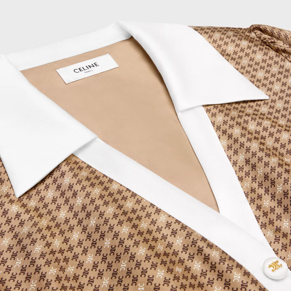 Mini Shirt Dress In Silk Twill