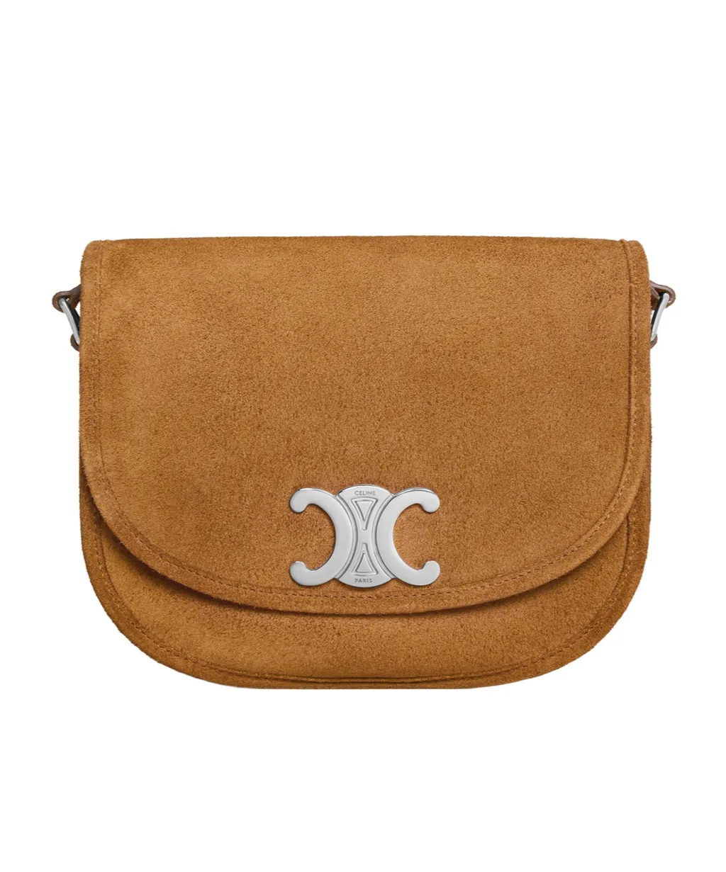 Medium Besace Triomphe In Suede Calfskin