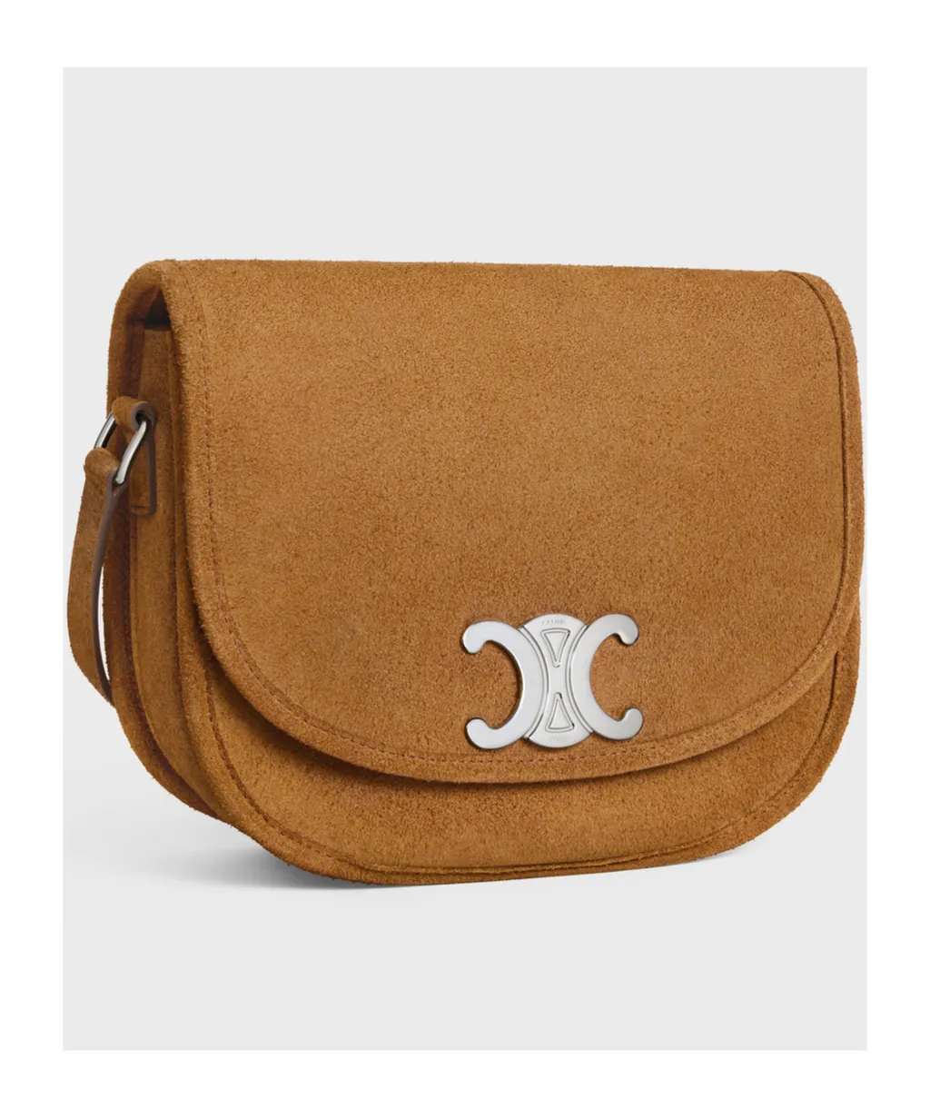 Medium Besace Triomphe In Suede Calfskin