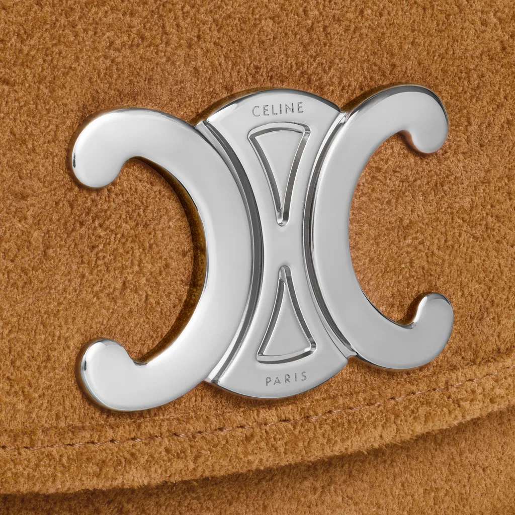 Medium Besace Triomphe In Suede Calfskin
