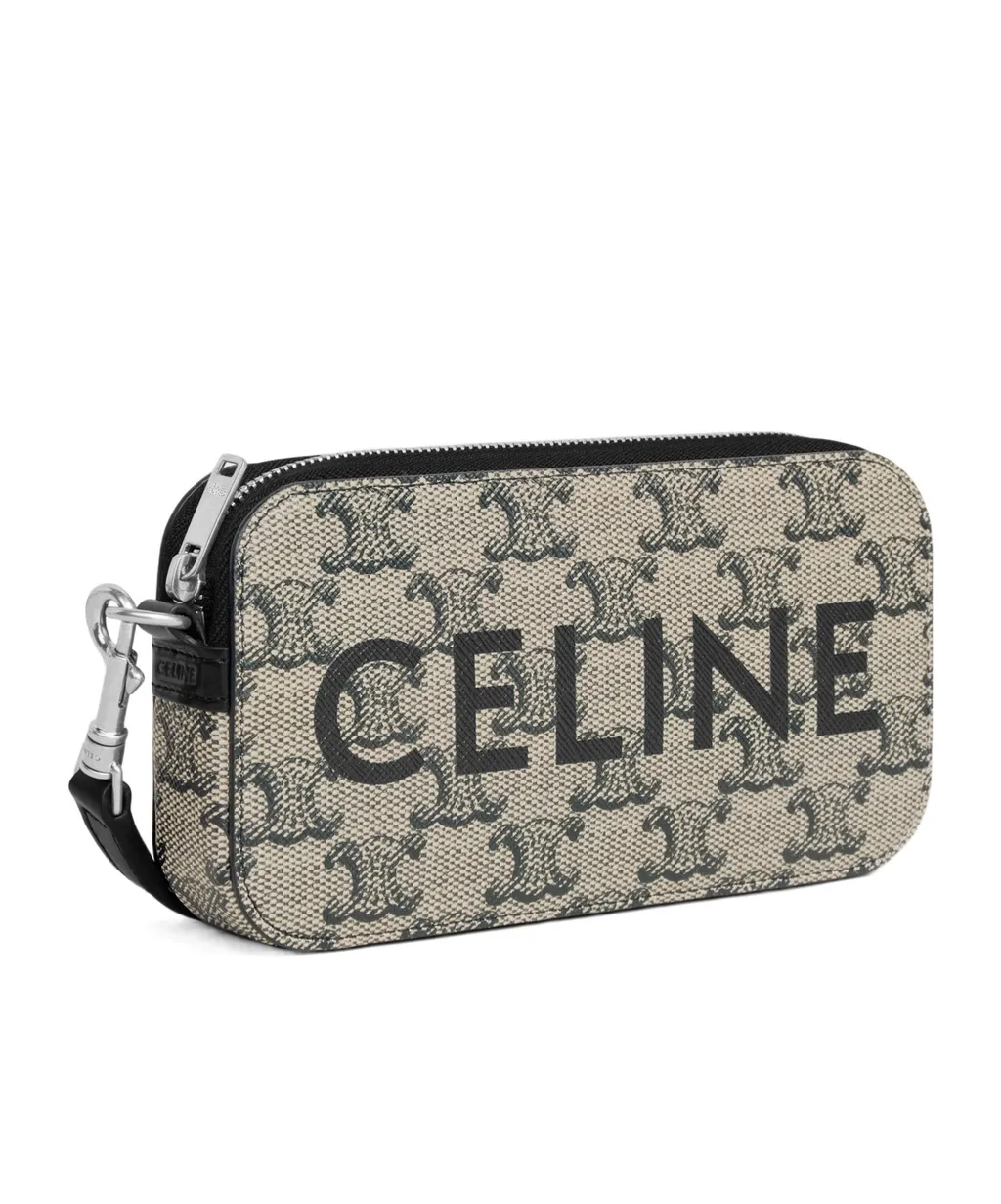 Horizontal Pouch In Triomphe Canvas With Celine Print