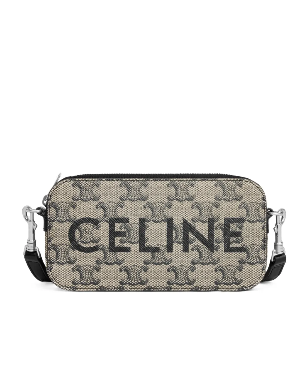 Horizontal Pouch In Triomphe Canvas With Celine Print