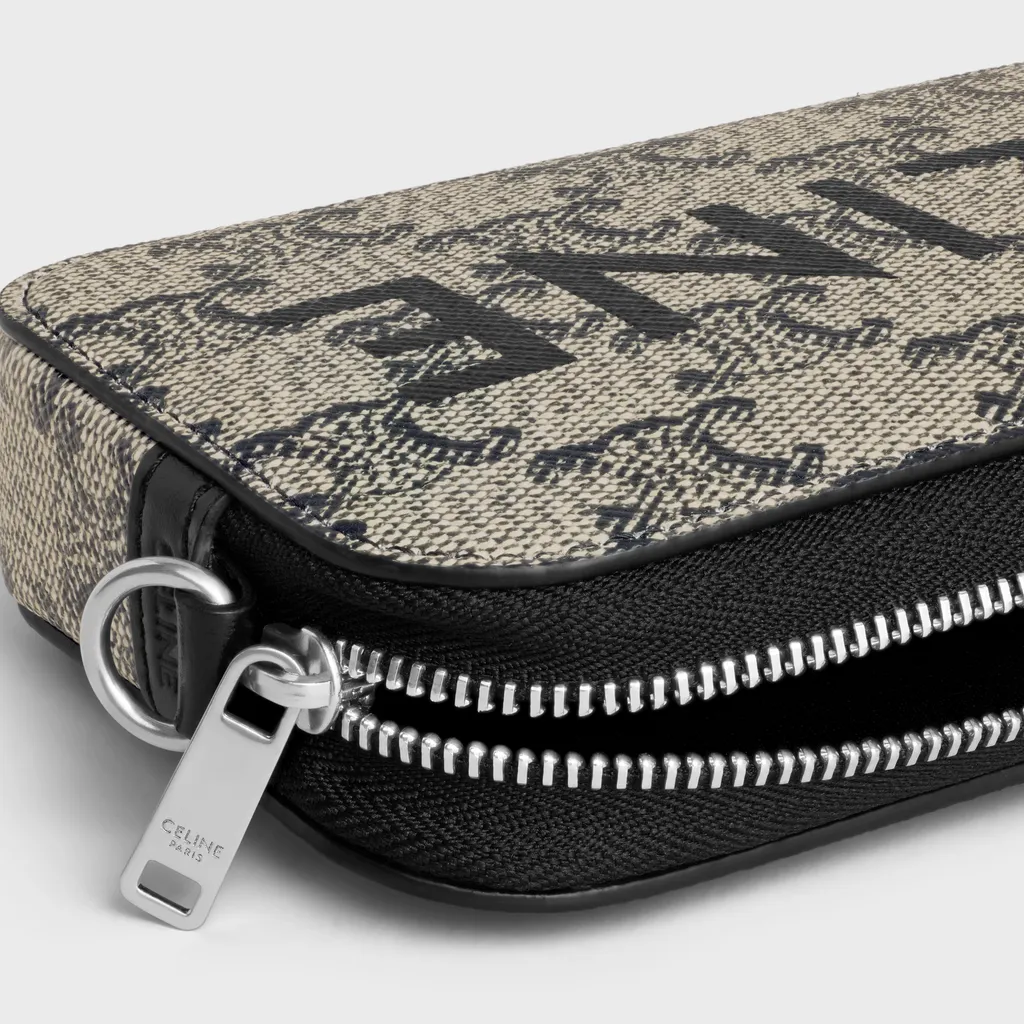 Horizontal Pouch In Triomphe Canvas With Celine Print