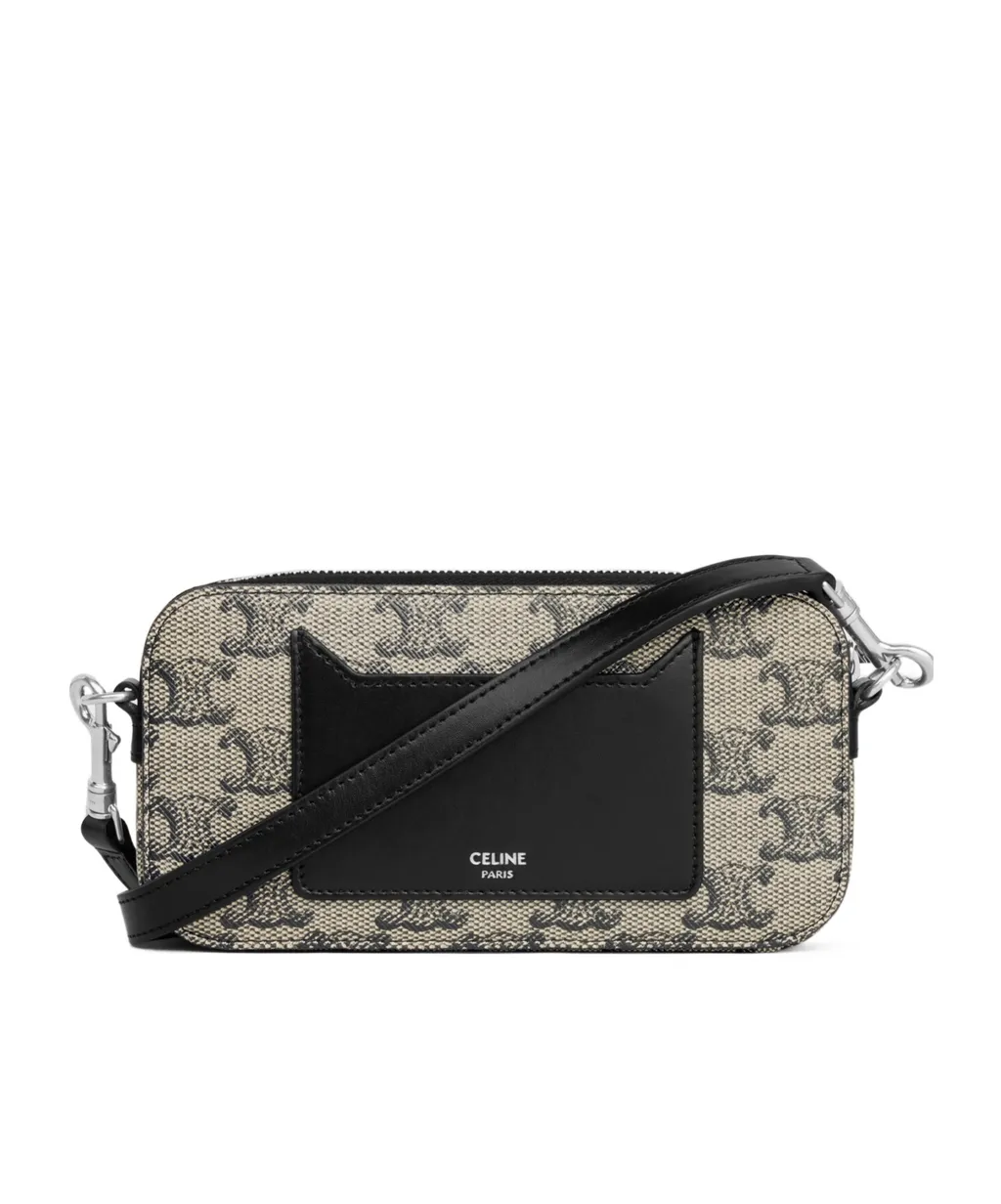 Horizontal Pouch In Triomphe Canvas With Celine Print