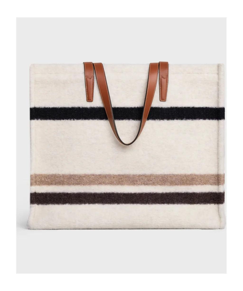 Large Cabas In Striped Textile With Celine Jacquard