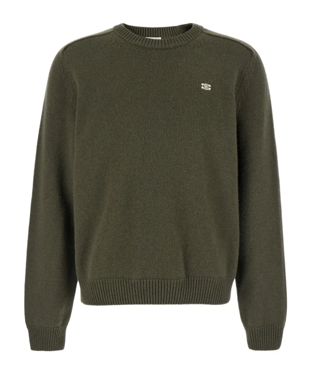 Triomphe Crew Neck Sweater In Wool And Cashmere