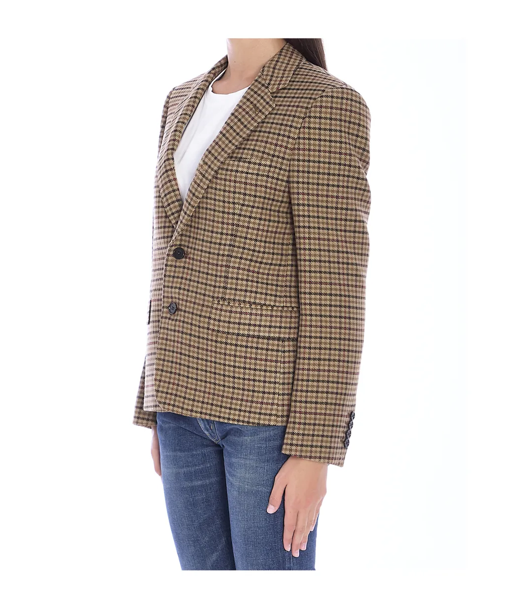 Campbell Jacket In Double Faced Check Wool