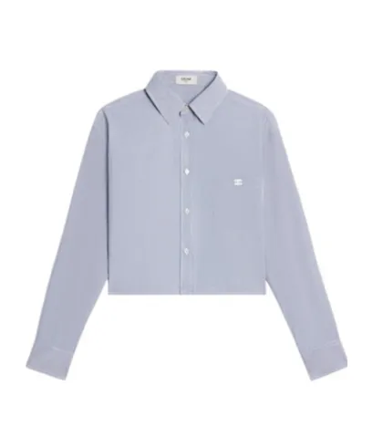 Cropped Shirt In Striped Cotton And Silk