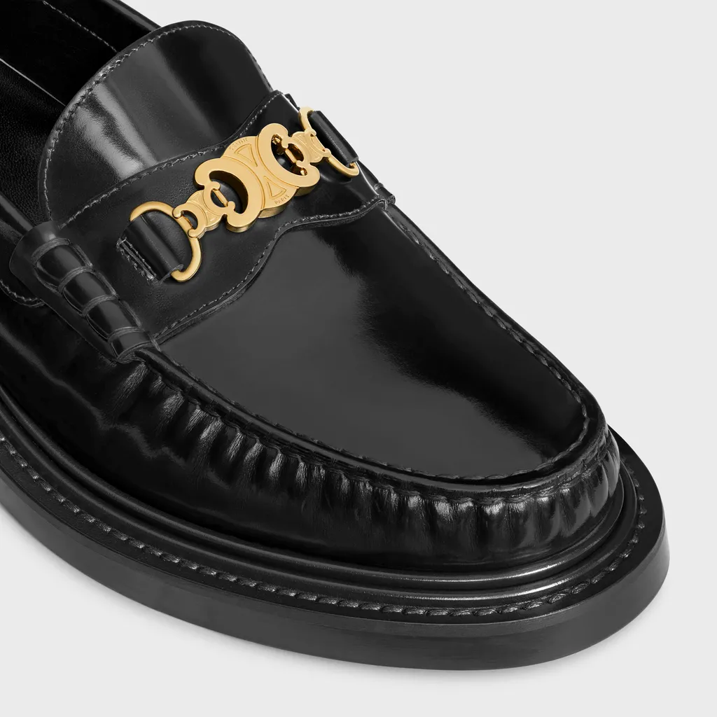 Université Triomphe Chain Loaffer In Polished Bull