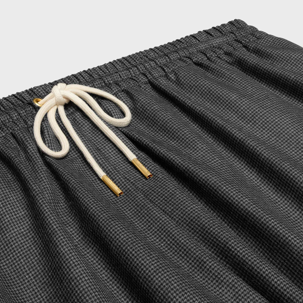Straight Fit Track Pants In Prince Of Wales Cashmere