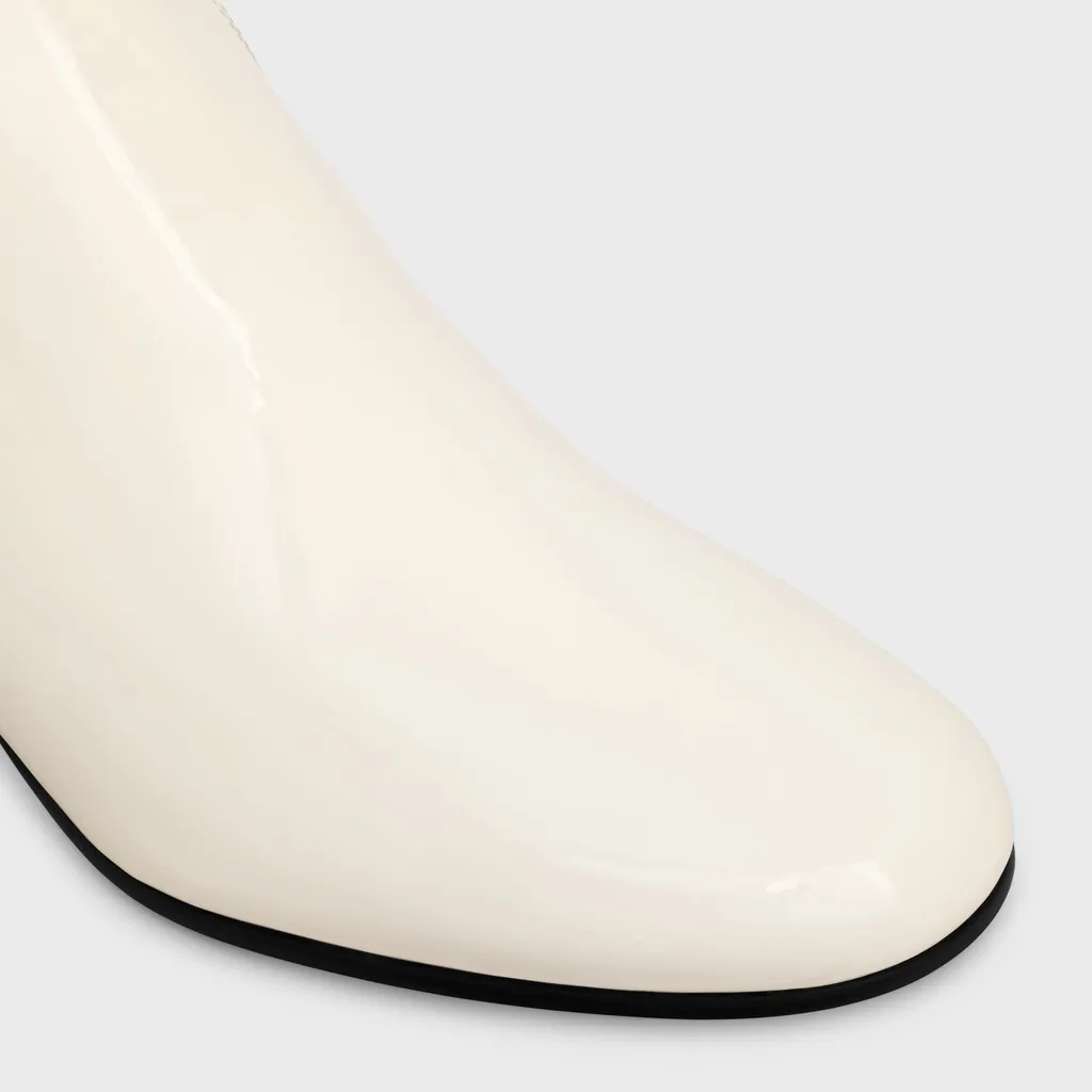 Les Bottes Celine Triomphe Zipped Boot In Patent Calfskin