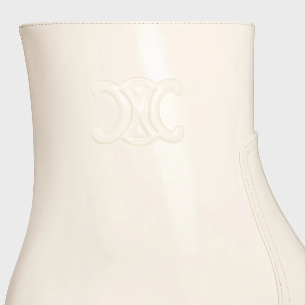 Les Bottes Celine Triomphe Zipped Boot In Patent Calfskin
