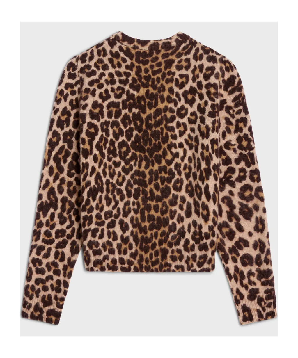 Cardigan In Leopard Cashmere