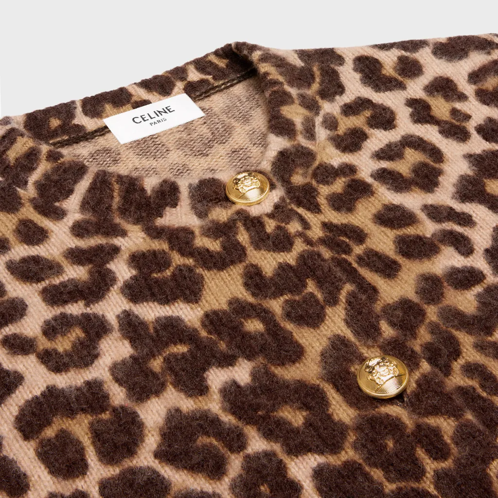 Cardigan In Leopard Cashmere