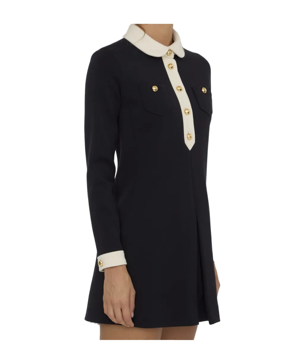 Mini Trapeze Dress In Wool Jersey