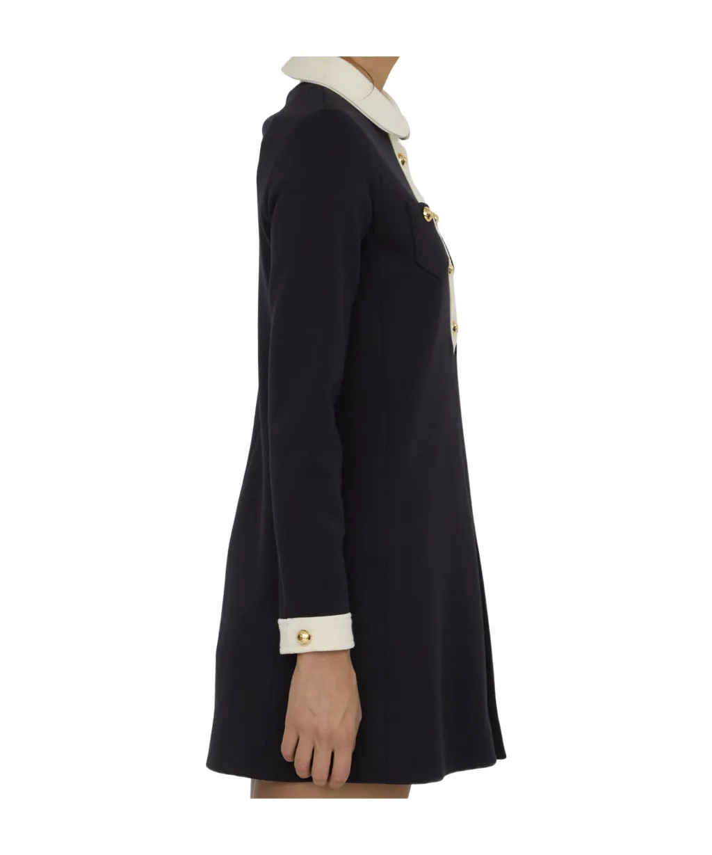 Mini Trapeze Dress In Wool Jersey