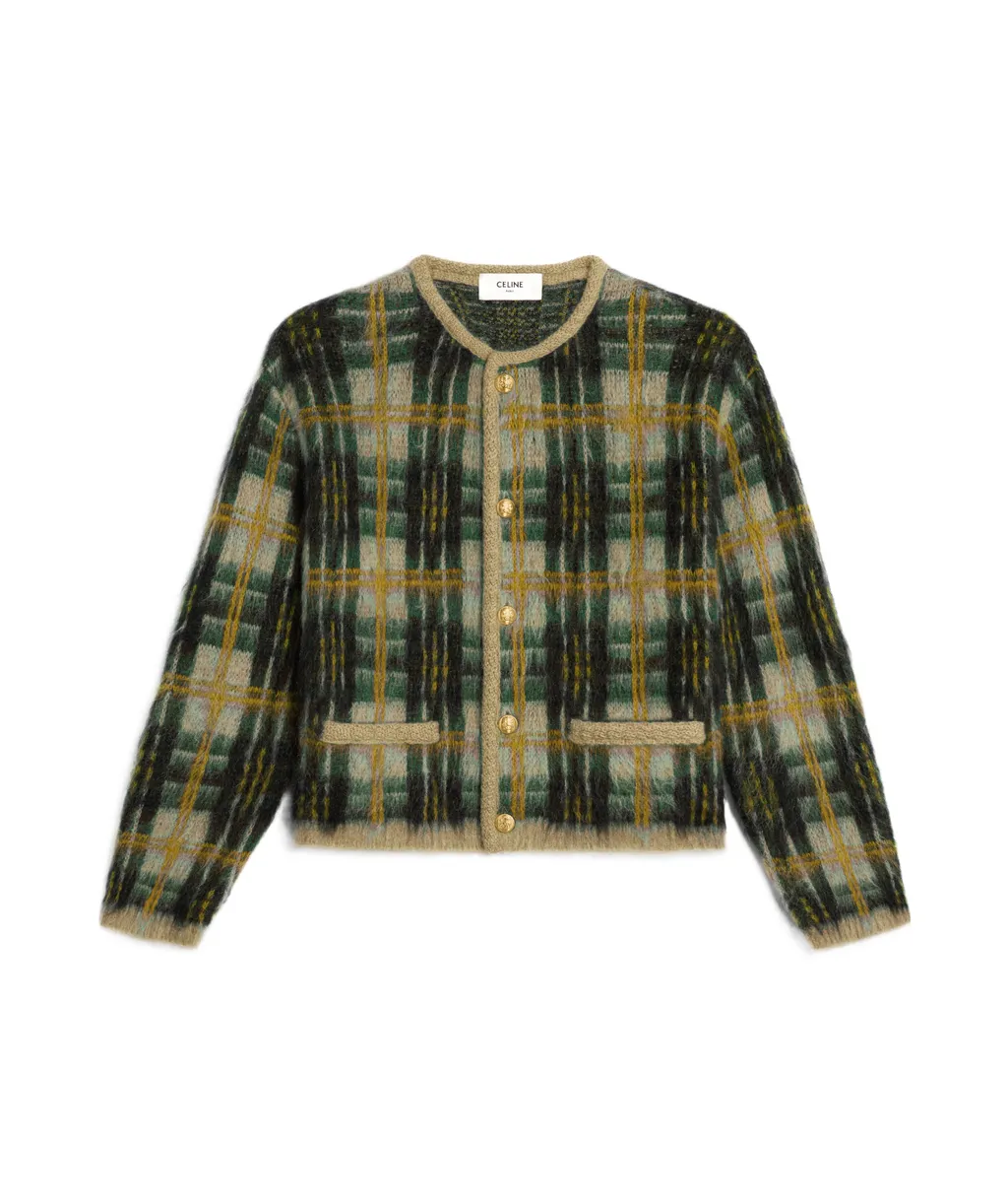 Cardigan Jacket In Brushed Mohair