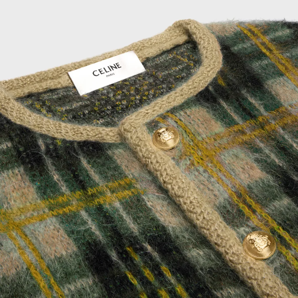 Cardigan Jacket In Brushed Mohair