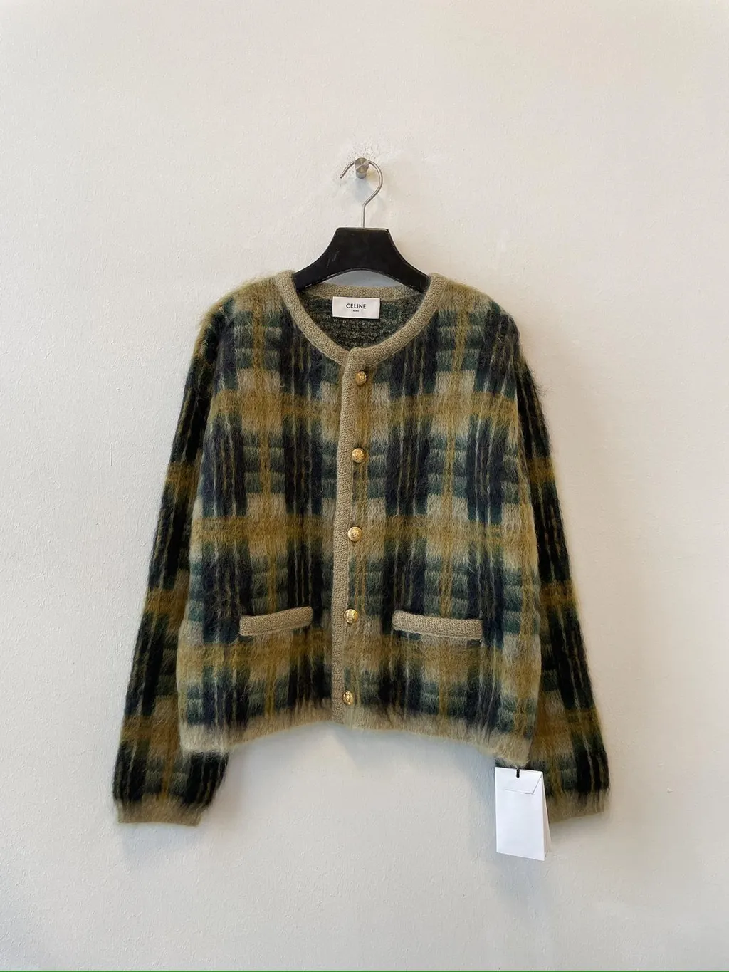 Cardigan Jacket In Brushed Mohair