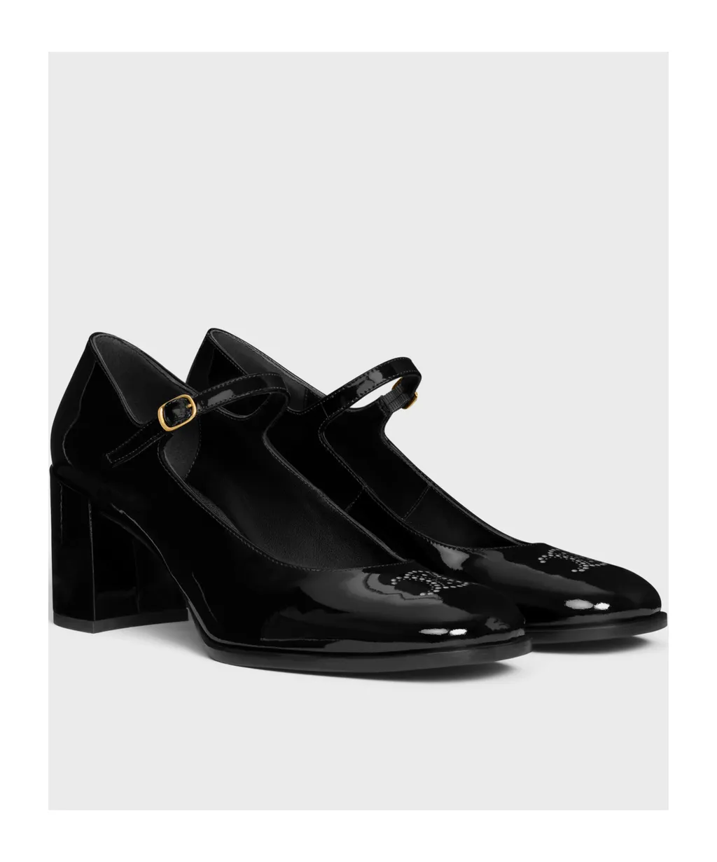 Lily Perforated Triomphe Babies In Patent Calfskin