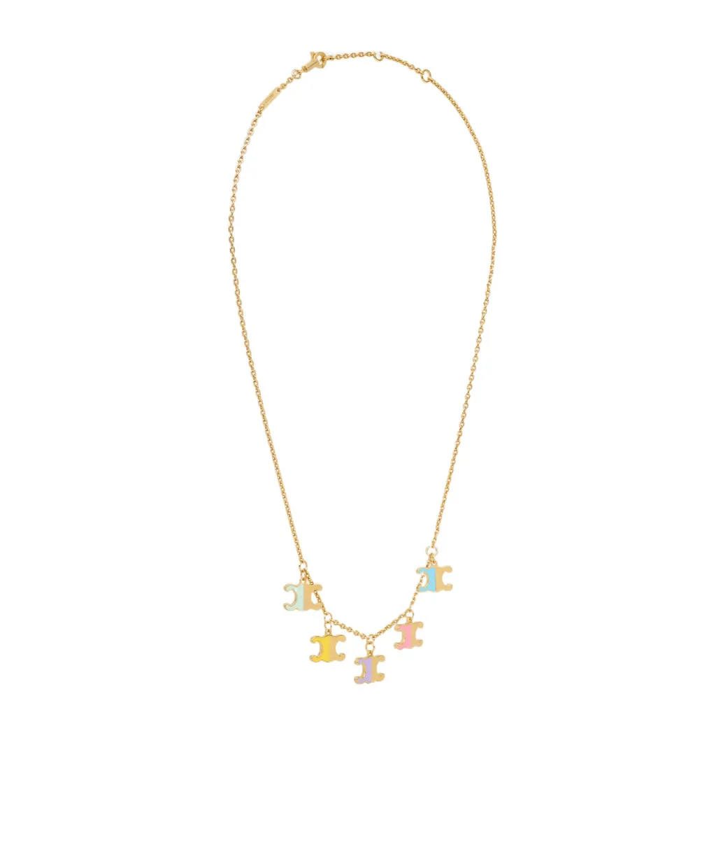 Gold-Faced Brass Enamel Necklace