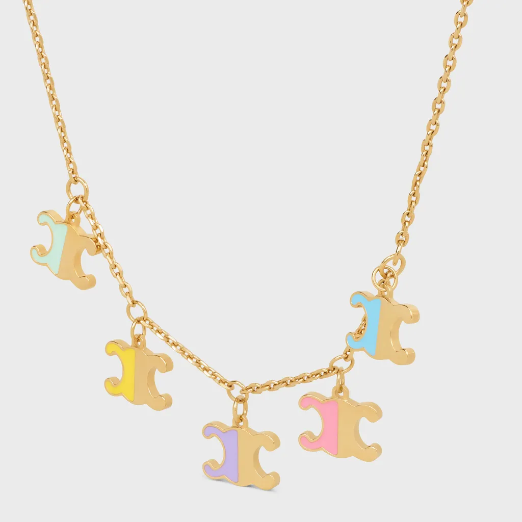 Gold-Faced Brass Enamel Necklace