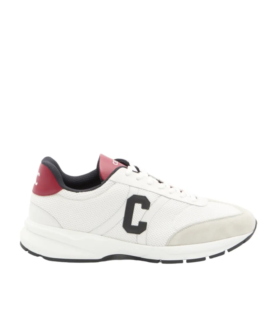 Runner Cr-02 Low Lace-Up Sneaker In Mesh, Calfskin And Suede Calfskin