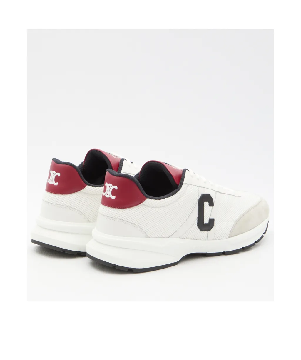 Runner Cr-02 Low Lace-Up Sneaker In Mesh, Calfskin And Suede Calfskin