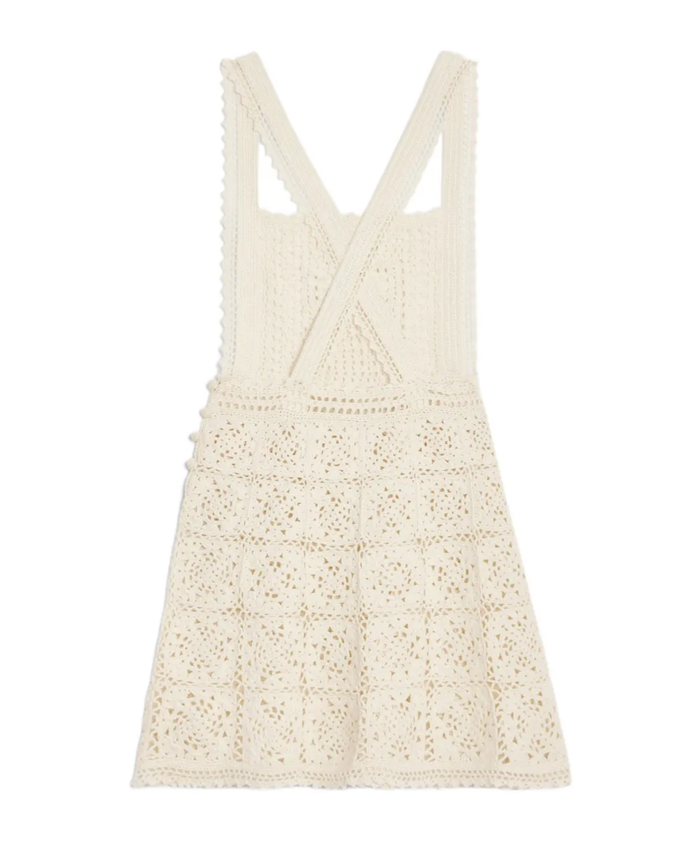 Triomphe Mini Dress In Crocheted Cotton