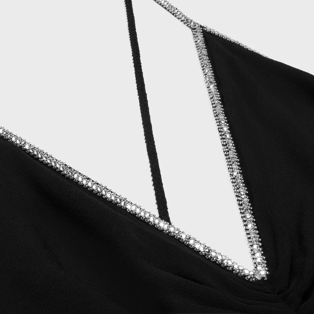 Long Draped Dress In Silk Georgette