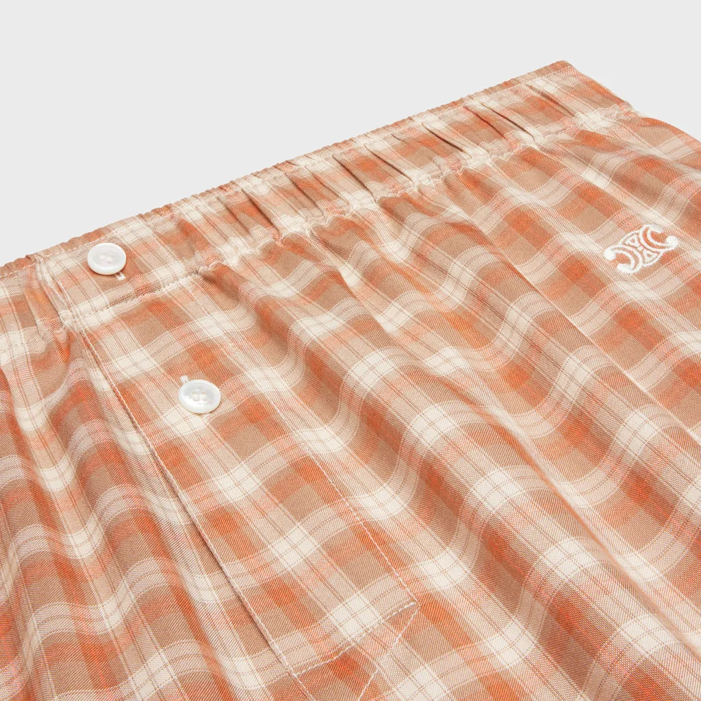Boxer Shorts In Check Silk