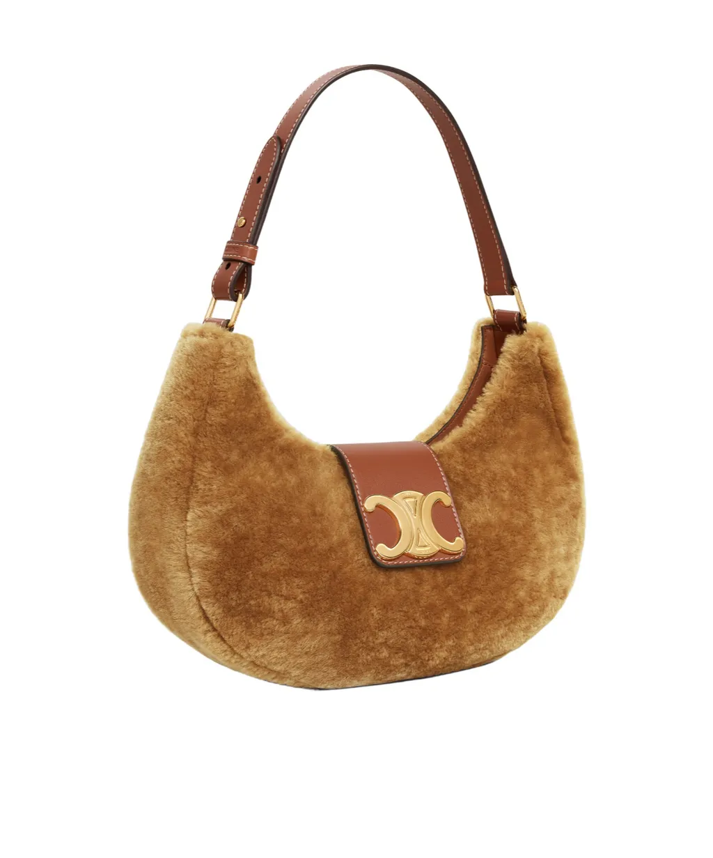 Medium Ava Triomphe Bag In Shearling And Calfskin