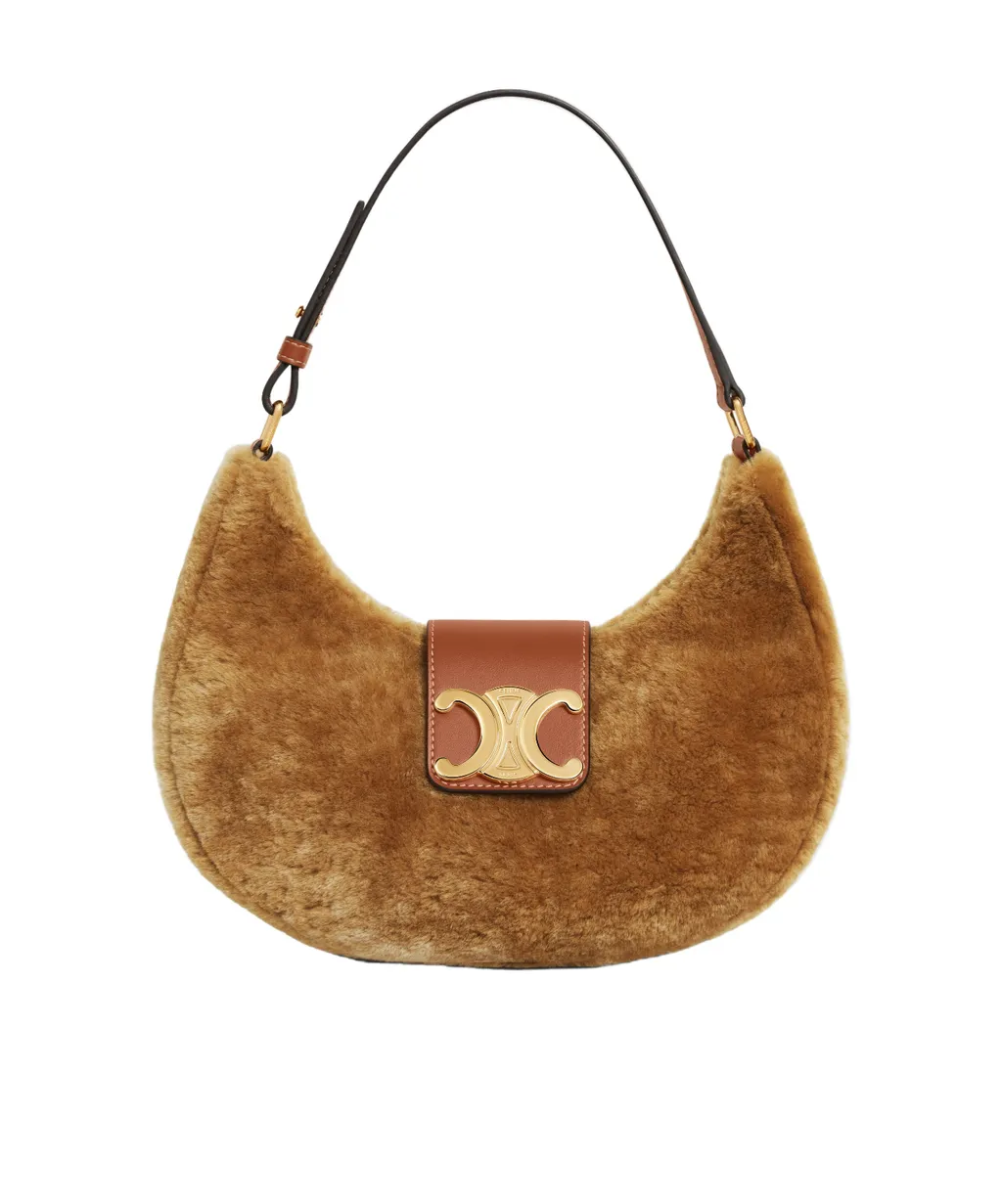 Medium Ava Triomphe Bag In Shearling And Calfskin