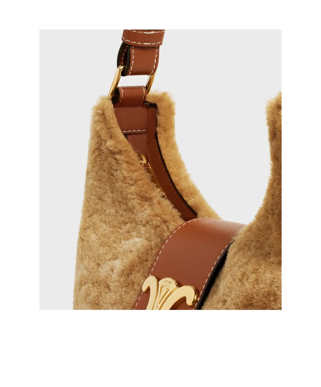 Medium Ava Triomphe Bag In Shearling And Calfskin