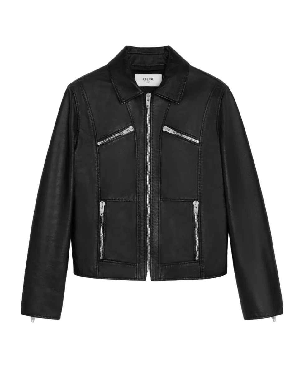 Straight Blouson Jacket In Soft Lambskin