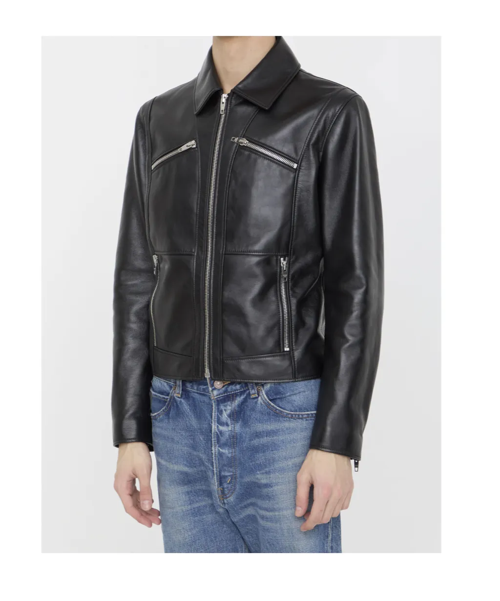 Straight Blouson Jacket In Soft Lambskin
