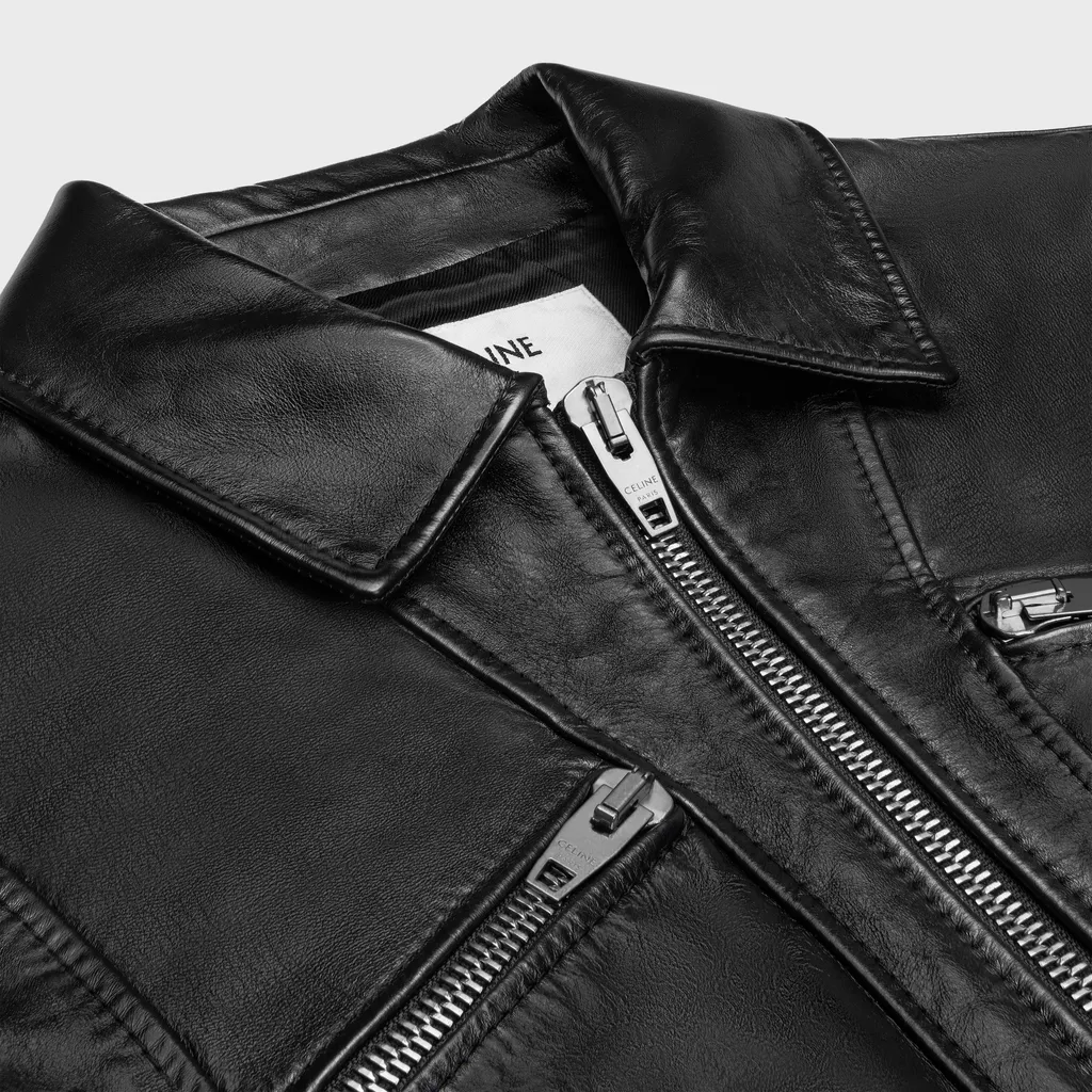 Straight Blouson Jacket In Soft Lambskin