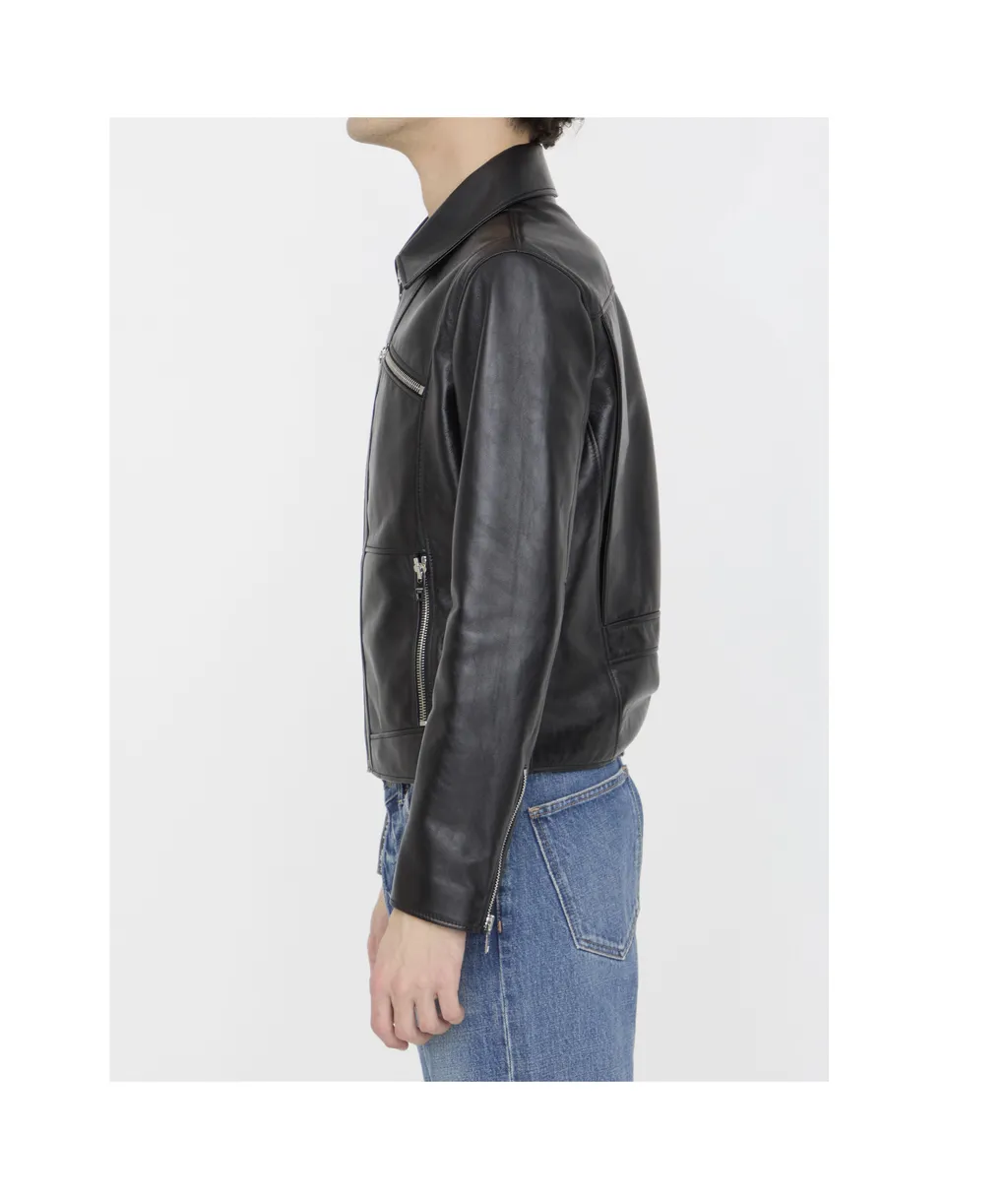 Straight Blouson Jacket In Soft Lambskin