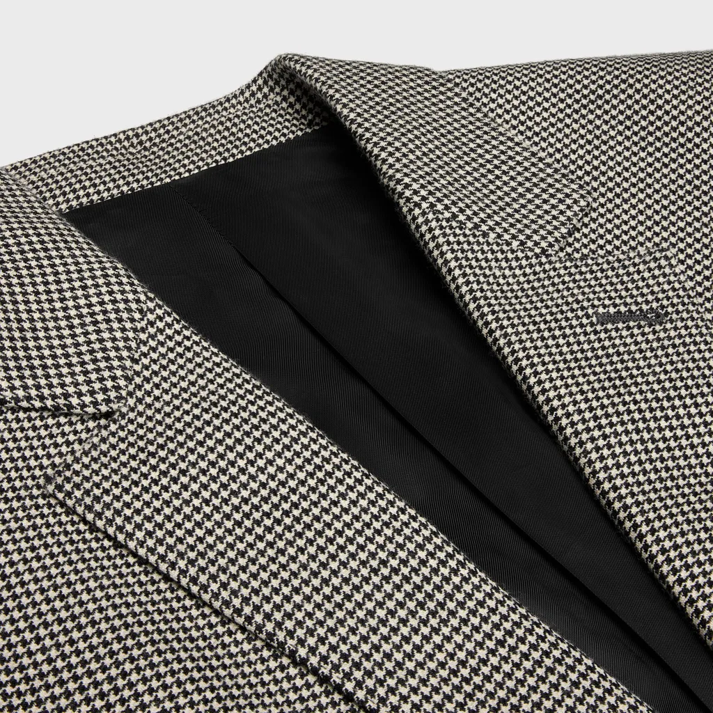 Boxy Jacket In Houndstooth Wool