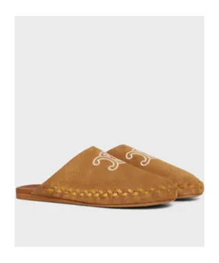 Marlou Triomphe Mule In Suede Calfskin