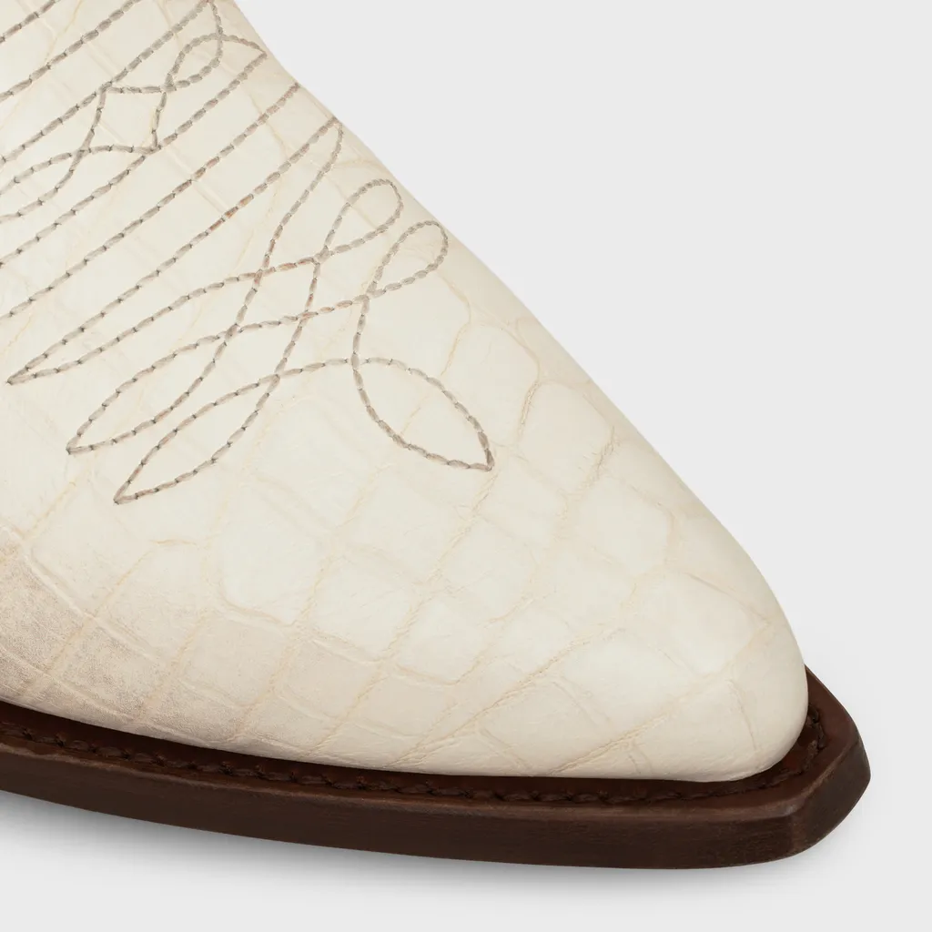 Leon Chelsea Boot In Crocodile Stamped Calfskin