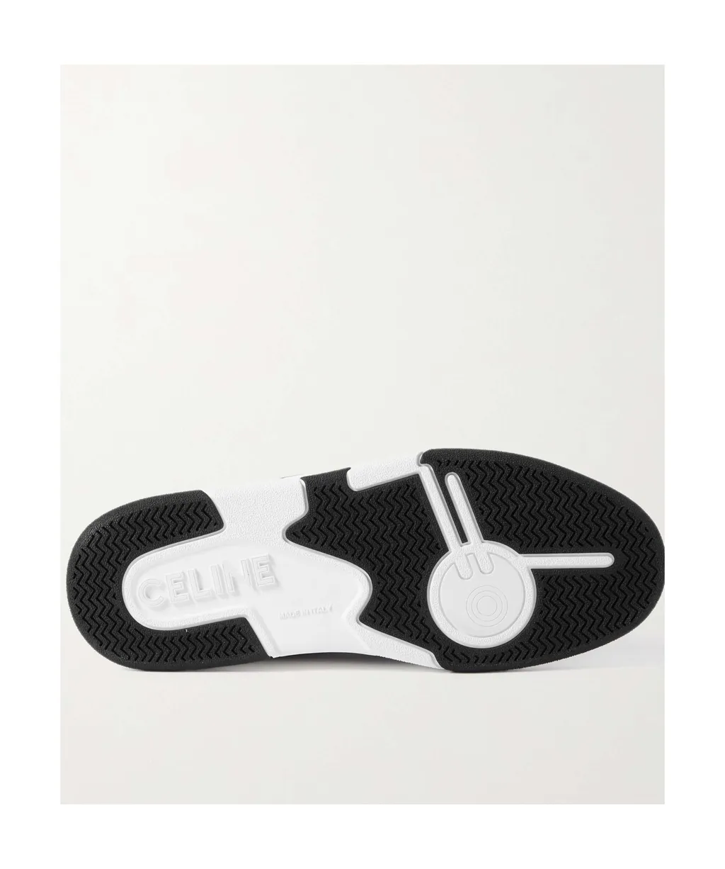 Trainer Ct-07 Low Lace-Up Sneaker In Mesh, Calfskin And Laminated Calfskin