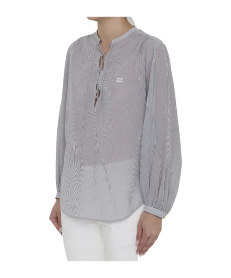 Romy Blouse In Striped Cotton Voile