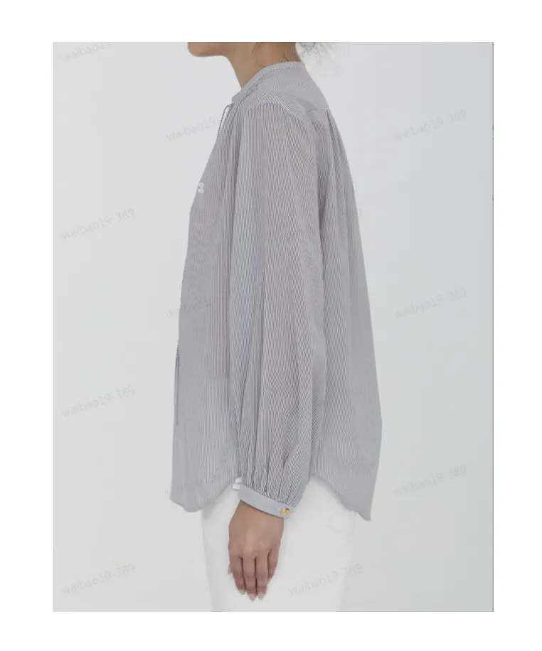 Romy Blouse In Striped Cotton Voile