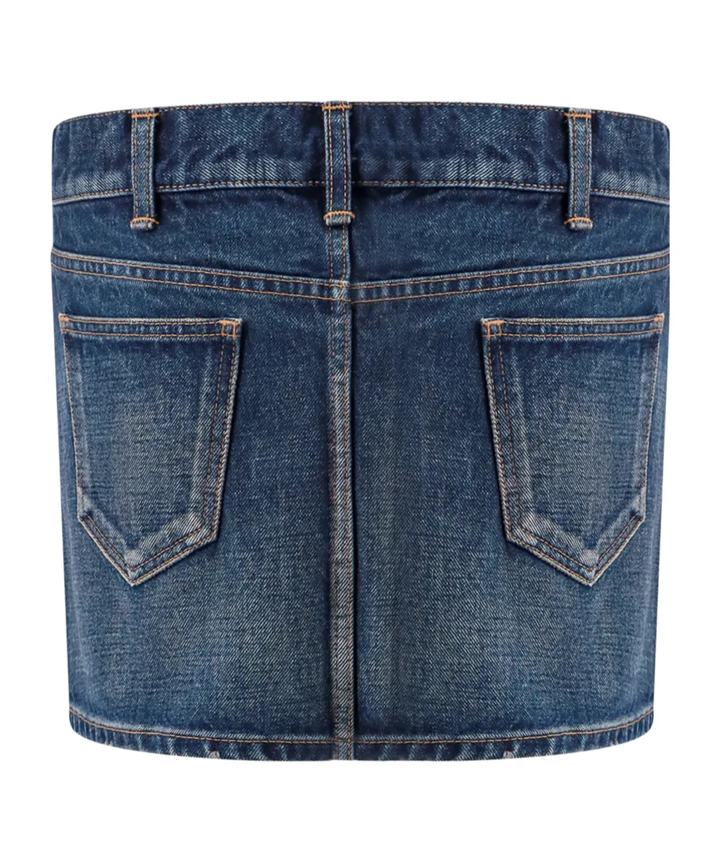 Mini Skirt In Dark Union Wash Denim