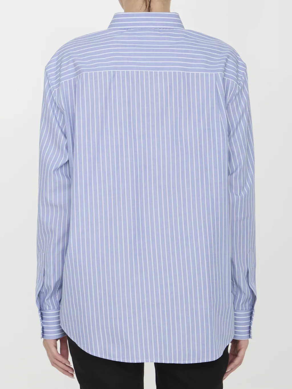 Striped Cambridge Shirt In Chambray Cotton