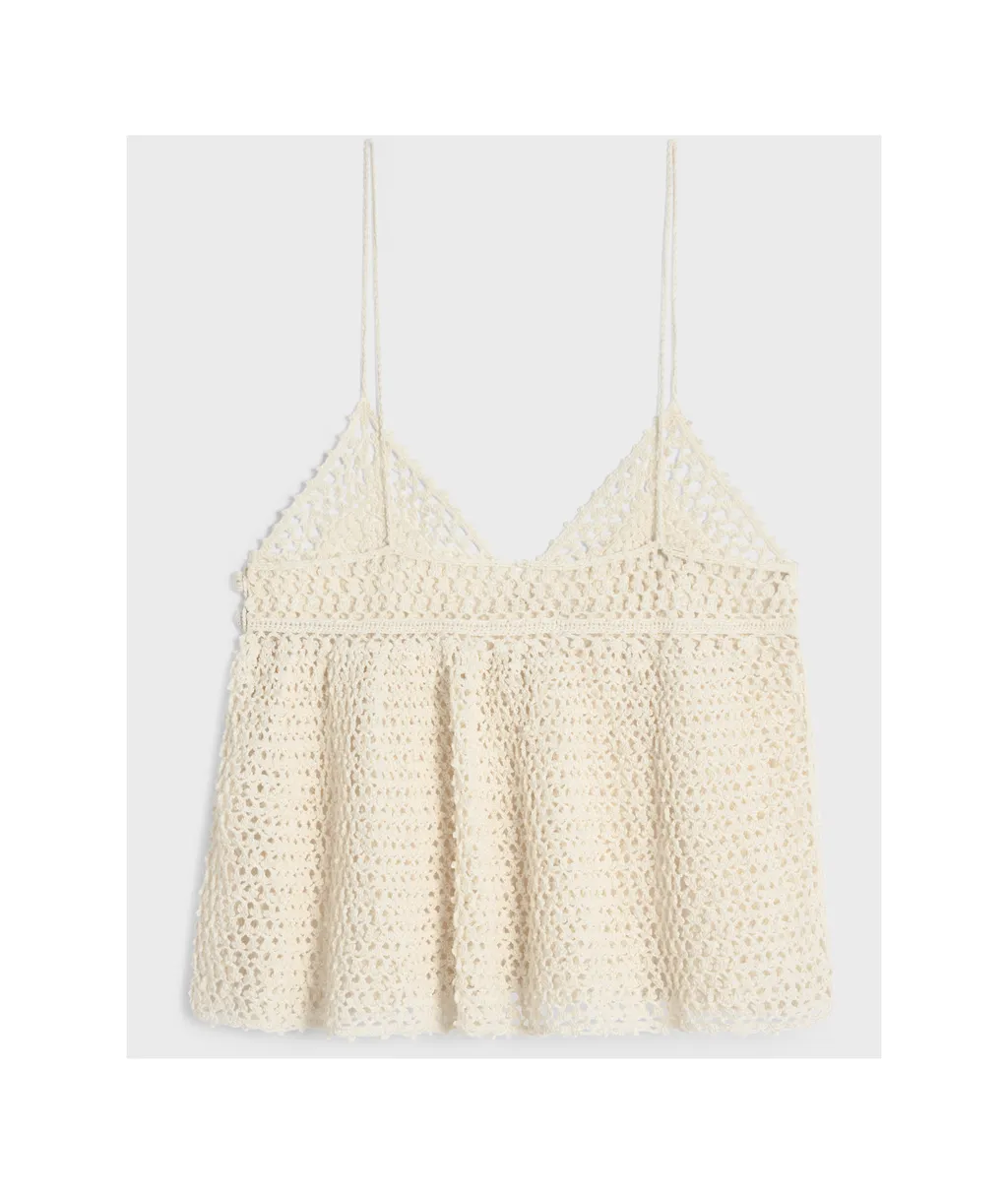 Top With Thin Straps In Crocheted Cotton